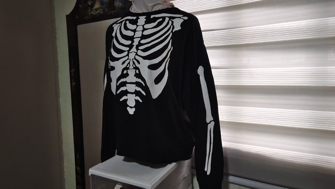 Divided H M Black Skeleton Sweater Women s Fashion Tops Longsleeves on Carousell