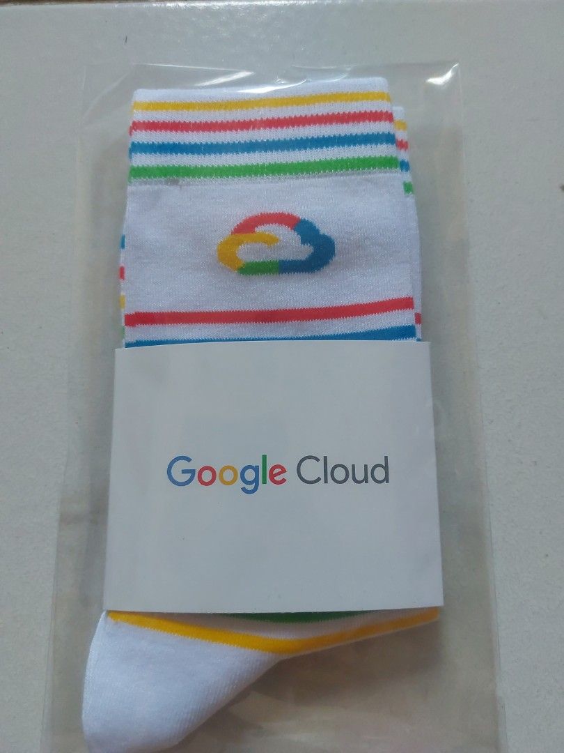 Google cloud socks (Category: Casual shoes) located in Singapore. Submitted by oakridge (Listing ID 1339088873, Image 1). Description: socks from Google cloud. no size specified on the socks. Google has a wide variety of brands like Google cloud, android, YouTube etc. this dress socks will make you stand out among your peers for having such an cool socks.