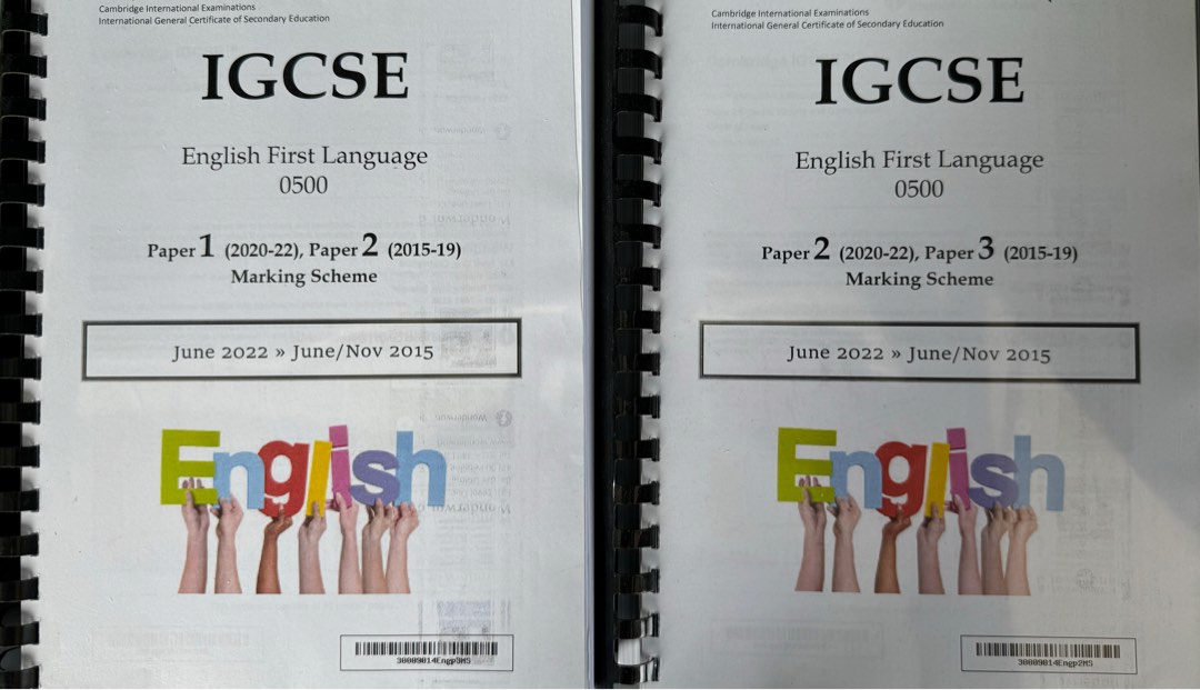 IGCSE English First Language 0500 Pass Year Papers 1, 2, 3 Marking ...