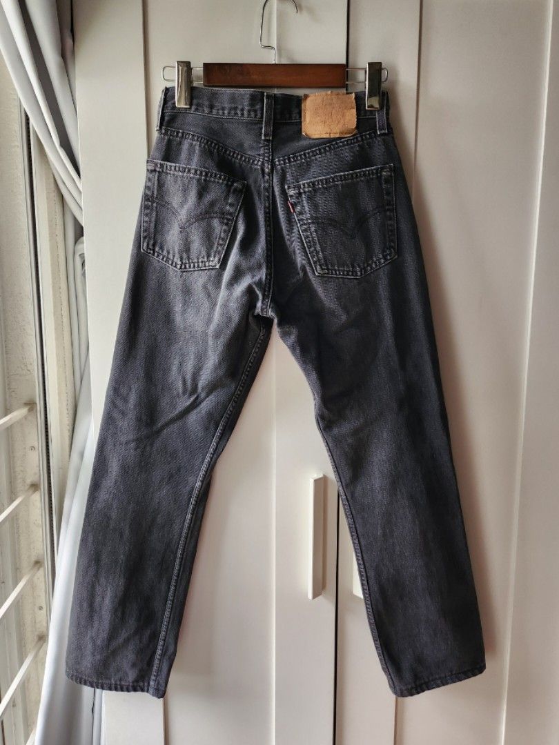 Levi's 501 Faded Black (Category: Jeans) located in Quezon City. Submitted by six_half (Listing ID 1339068957, Image 2). Description: Altered length Measurements Laid Flat Waist: 12.5in Inseam: 26in Length: 35.5in Best Fits 25in waist Flaws: faded back patch.