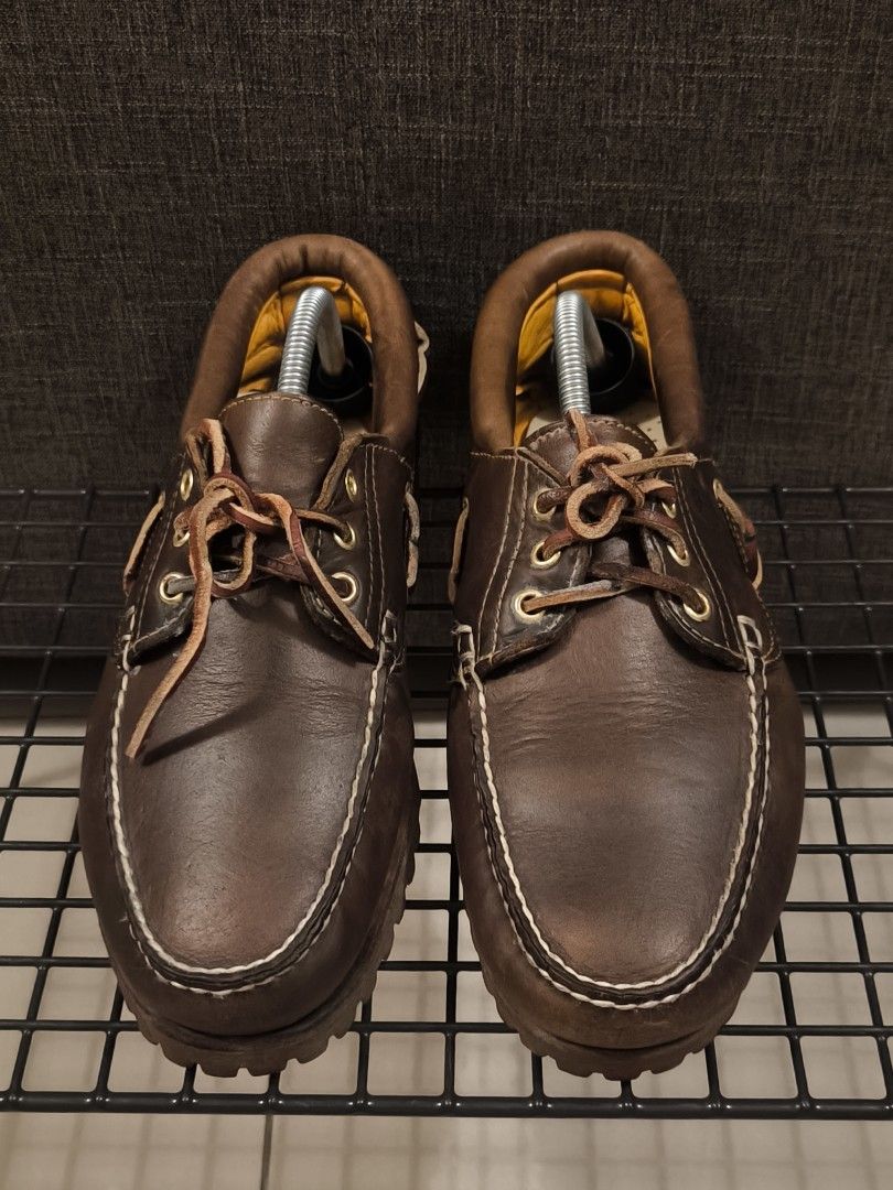 MADE IN DOMINICAN REPUBLIC Timberland Slip on Loafer Boots Boat Shoes in Brown Leather US9W UK8.5 EU43 Durable Shoes The insoles have been