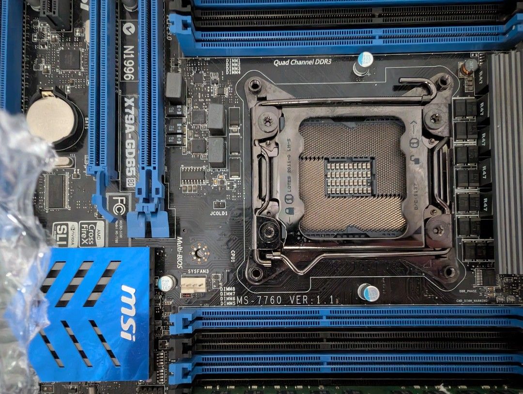 MSI X79A-GD65 X79 Motherboard, ATX In Working Condition, Computers