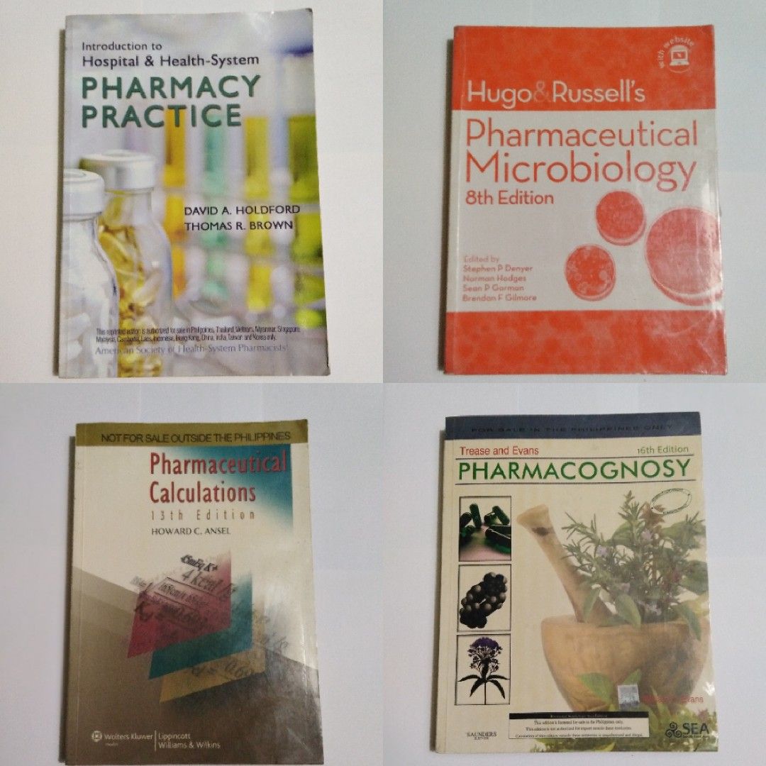 Pharmacy Books (read description below) (Category: Textbooks) located in San Antonio. Submitted by croozy (Listing ID 1339103745, Image 1). Description: Pharmacy Books for only 250 pesos each! Location: Nueva Ecija 💊 Introduction to Hospital and Health-System Pharmacy Practice by David A. Holdford & Thomas R. Brown 💊 Hugo & Russell's Pharmaceutical Microbiology 8th Edition by Stephen P. Denyer, Norman Hodges, Sean P. Gorman, Brendan F. Gilmore 