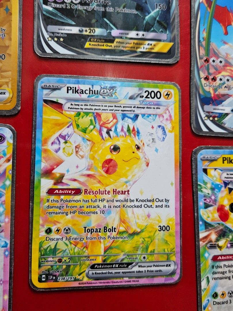 Pokemon TCG Magnetic Cards (Category: Raw Singles) located in Angeles City. Submitted by dericklumanog (Listing ID 1339140896, Image 2). Description: Pokemon TCG pocket and Surging sparks Ref Magnet Actual size ng cards 2.5x3" 50 each lang po. Loc..Pampanga.