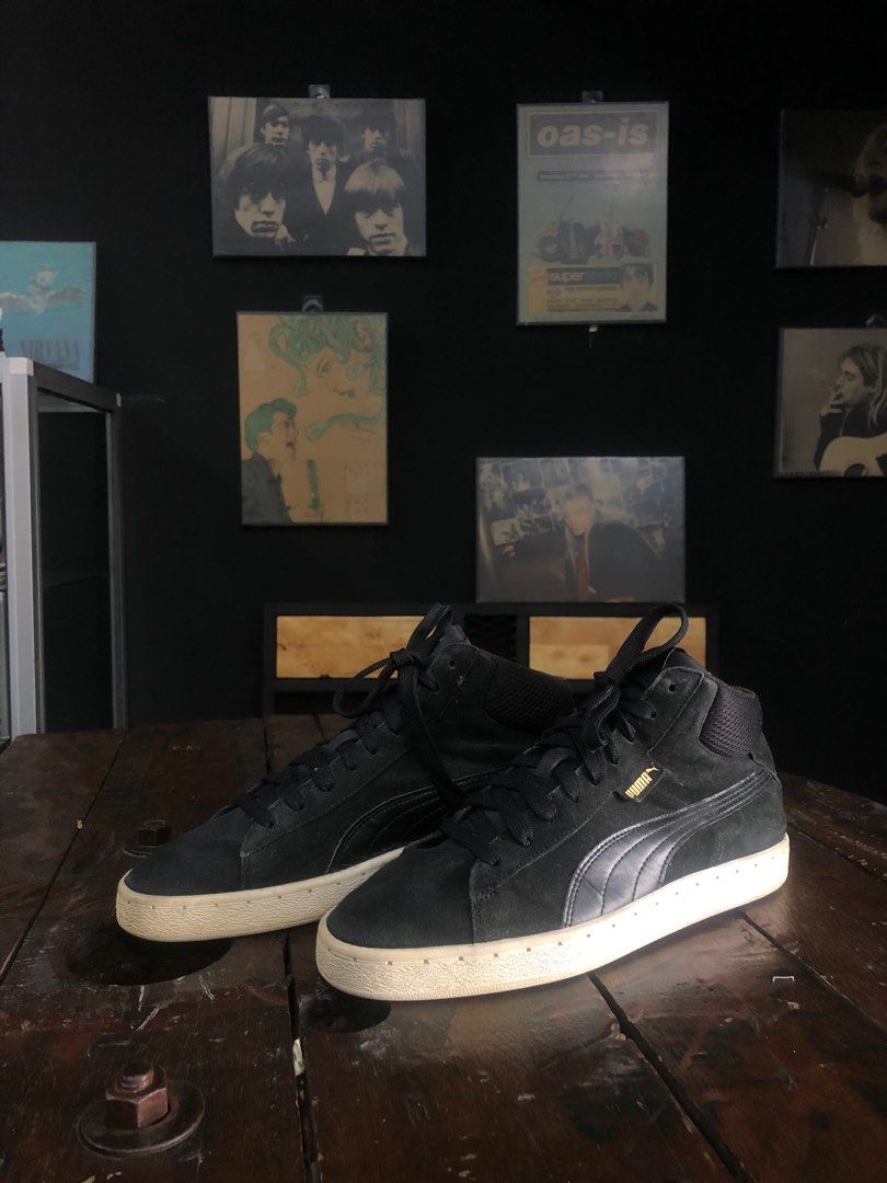 Puma Suede Classic Black Gold Label Men s Fashion Footwear Sneakers on Carousell