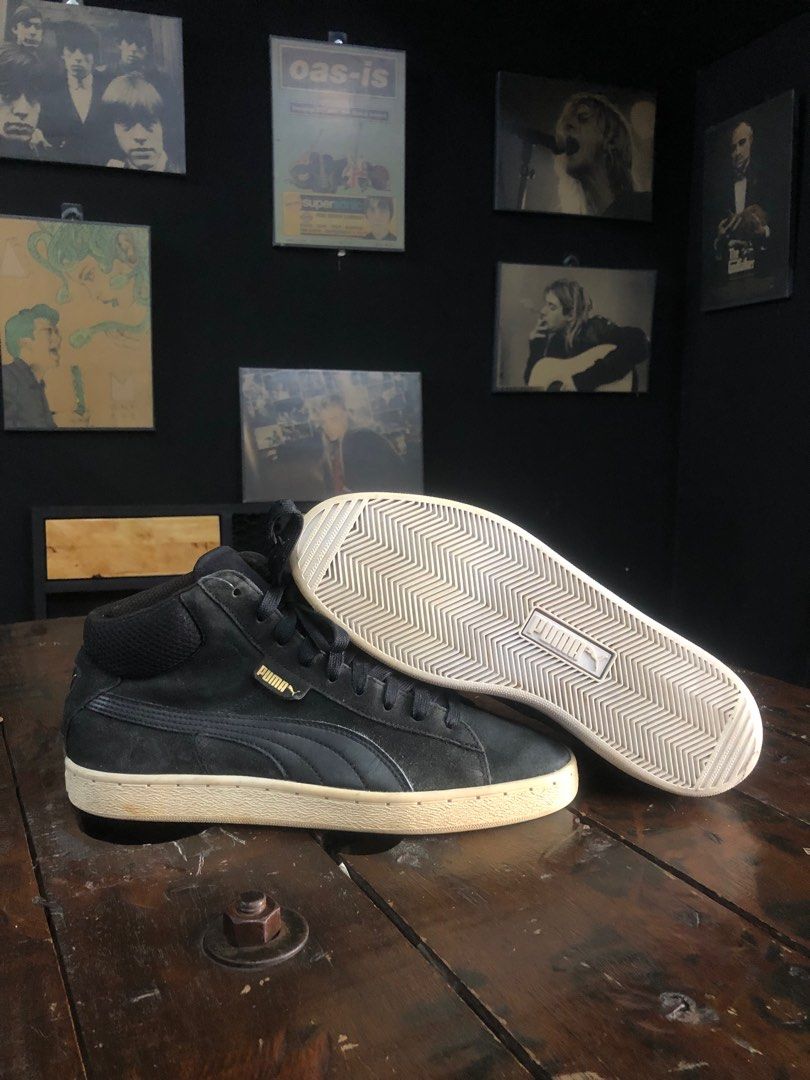 Puma Suede Classic Black Gold Label Men s Fashion Footwear Sneakers on Carousell