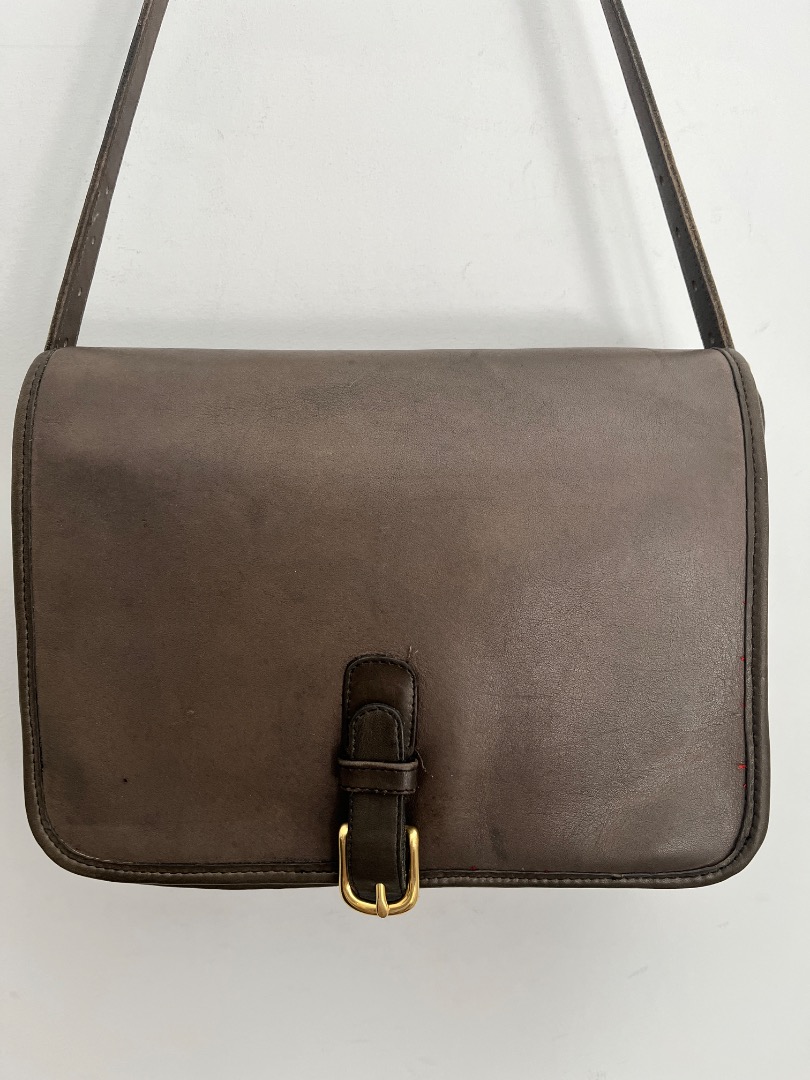 Rare gray vintage Coach Medium Saddle Pouch bag 959p Luxury Bags Wallets on Carousell