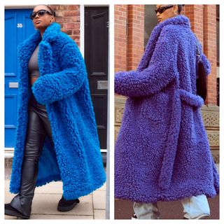 Royal blue teddy coat online