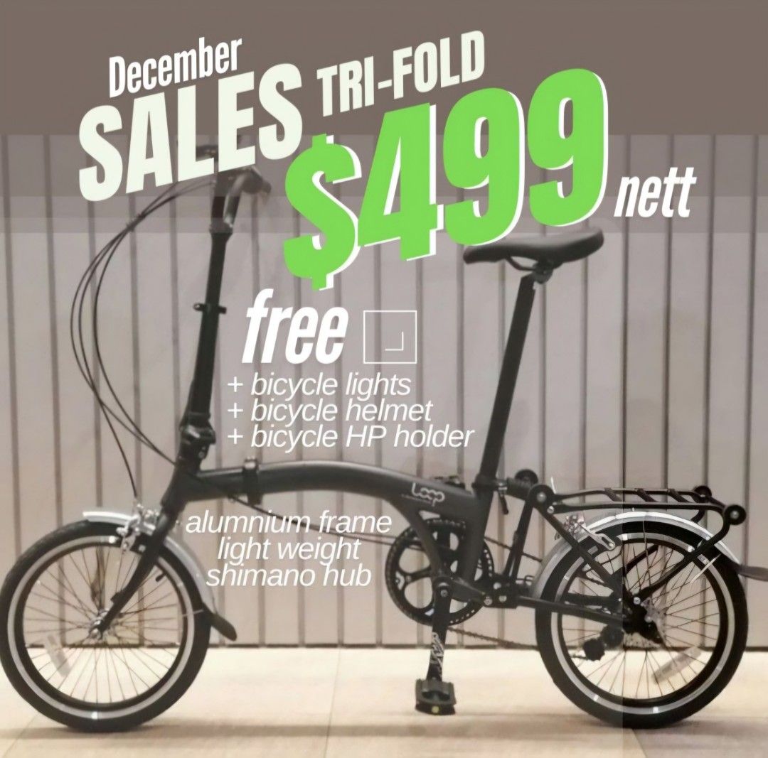 SIMPLE BICYCLES BRAND NEW LOOP Trifold Bike Folding Bicycle