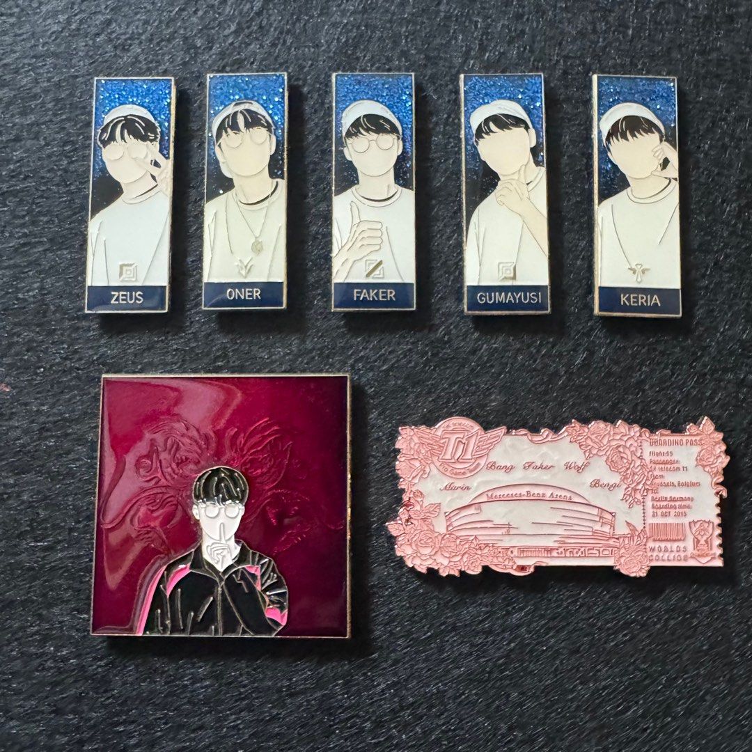 T1金屬徽章Zeus Oner Faker Gumayusi Keria, 興趣及遊戲, 玩具