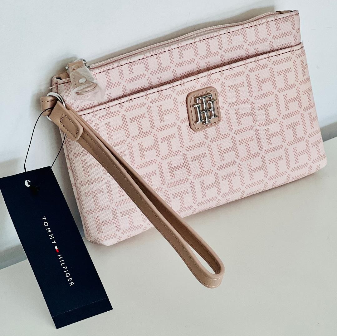 TOMMY HILFIGER PINK PHONE HOLDER WALLET CLUTCH POUCH WRISTLET BAG PURSE 58 Women s Fashion Bags Wallets Purses Pouches on Carousell
