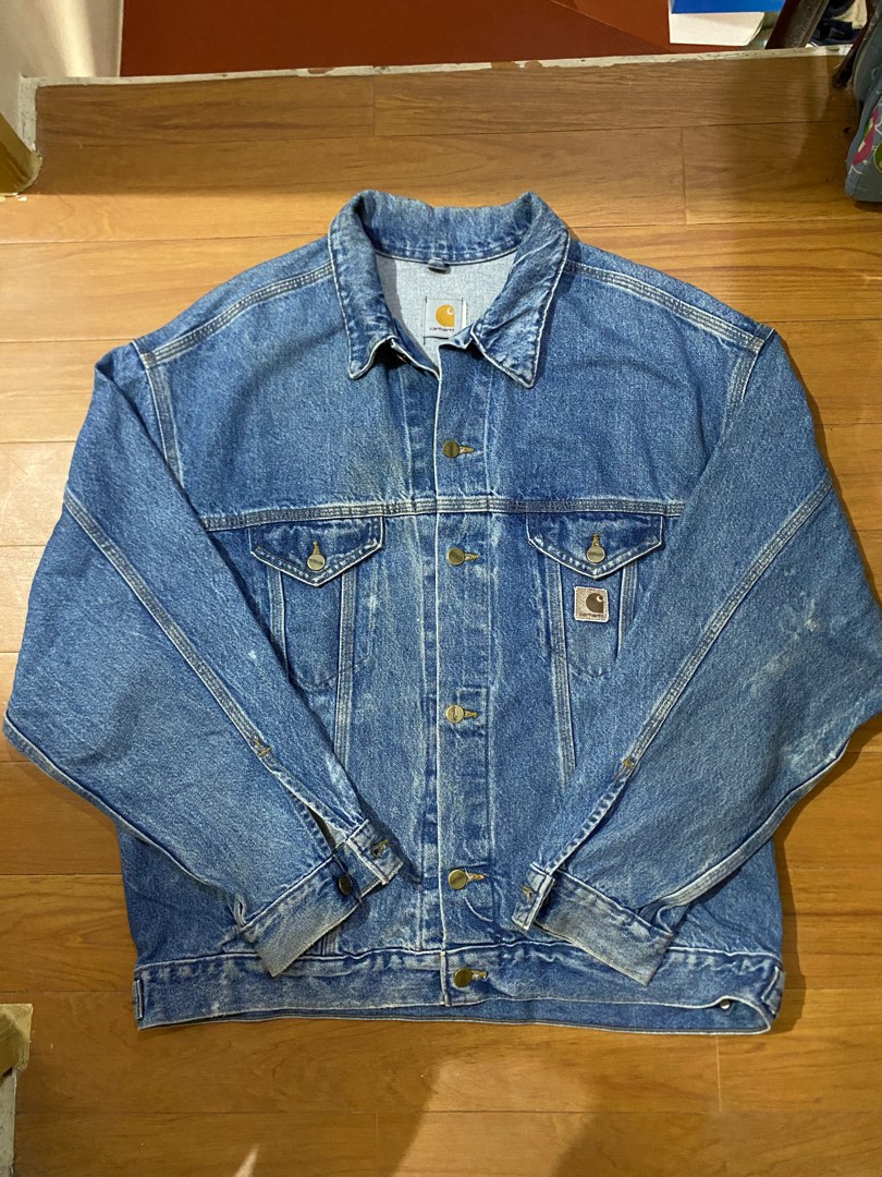 Vintage carhartt denim jacket new arrivals