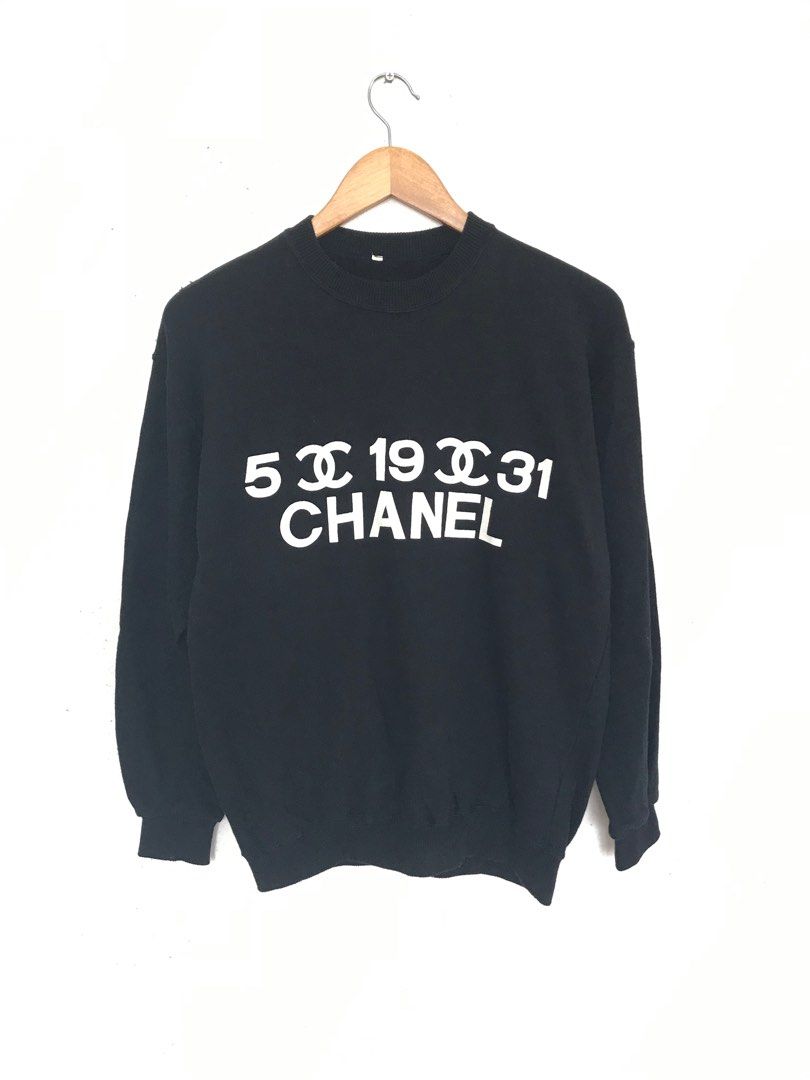 Vintage Chanel Big Logo Sweatshirt Men s Fashion Activewear on Carousell