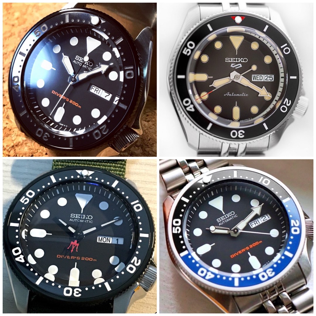 38mm SKX007 SKX009 Seiko Mods Flat ceramic bezel inserts black batman stealth red blue orange dual time white Men s Fashion Watches Accessories Watches on Carousell