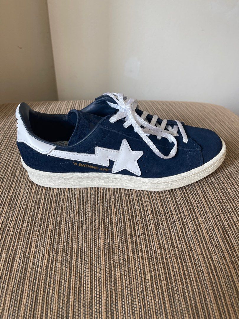 BAPE x Adidas Campus 80s '30th Anniversary' Sneaker Collaboration in Navy  Suede, Luxury, Sneakers & Footwear on Carousell