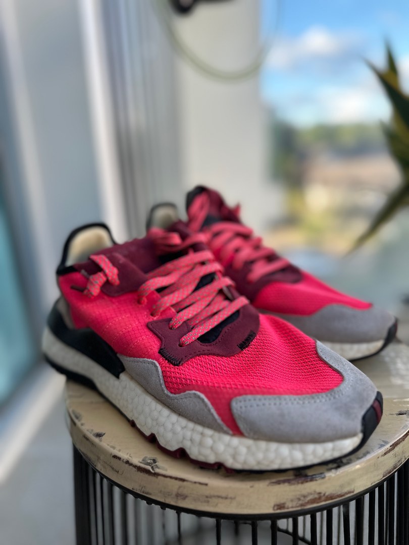 Adidas Nite Jogger Shock Red Men s Fashion Footwear Sneakers on Carousell