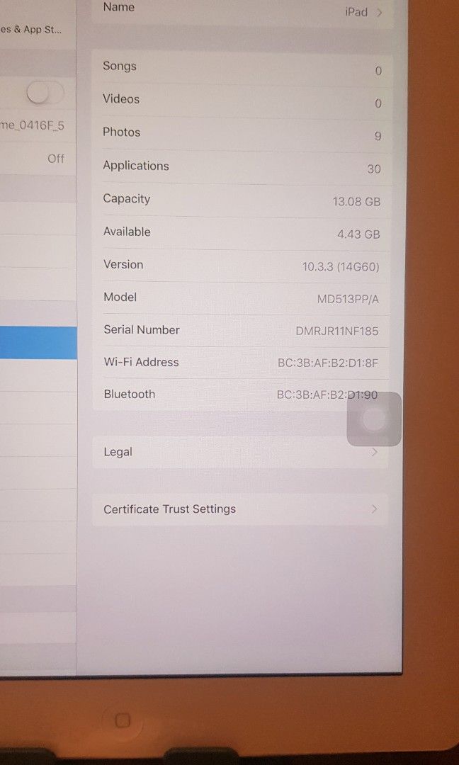 Apple iPad 4th gen with FREEBIE Netflix (Category: iPad) located in Cavite. Submitted by jmy826 (Listing ID 1334423796, Image 2). Description: Apple iPad 4th gen 16gb Wifi Good for Kids, Ate, Parents, Lolo, Titas... FREE Netflix Account Bezel color White Retina Display 9.7-inch (diagonal) Chip: Dual-core A6X with quad-core graphics Power: Massive 11,560 mAh battery Issue: corner dents, too many scratches sa likod Price, 2,400.0 Inclusion: iPad & 