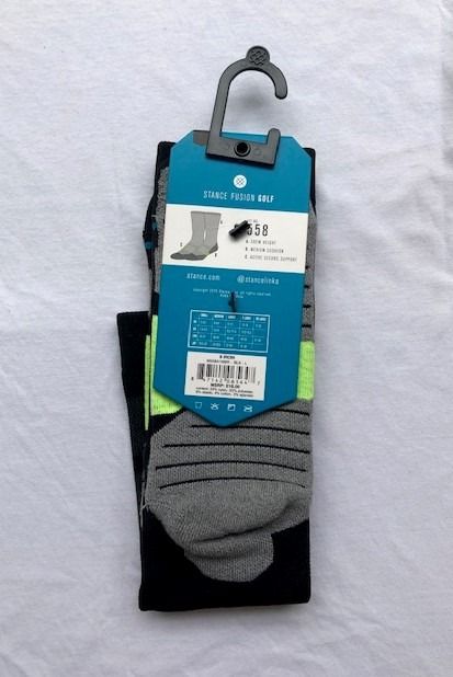 Authentic Stance Fusion Golf Men's Socks Size Large (Category: Socks) located in Paranaque City. Submitted by vanitelab (Listing ID 1334433064, Image 3). Description: Authentic and Brand-new STANCE Fusion Golf Socks Product Description: Breathable Performance Mesh Advanced Moisture Management Left / Right Engineered Arch Support Crew Height Medium Cushion Active Secure Support Sock Size: Large 9-12 Length of socks: 8.3 inches from toe to heel, 8.
