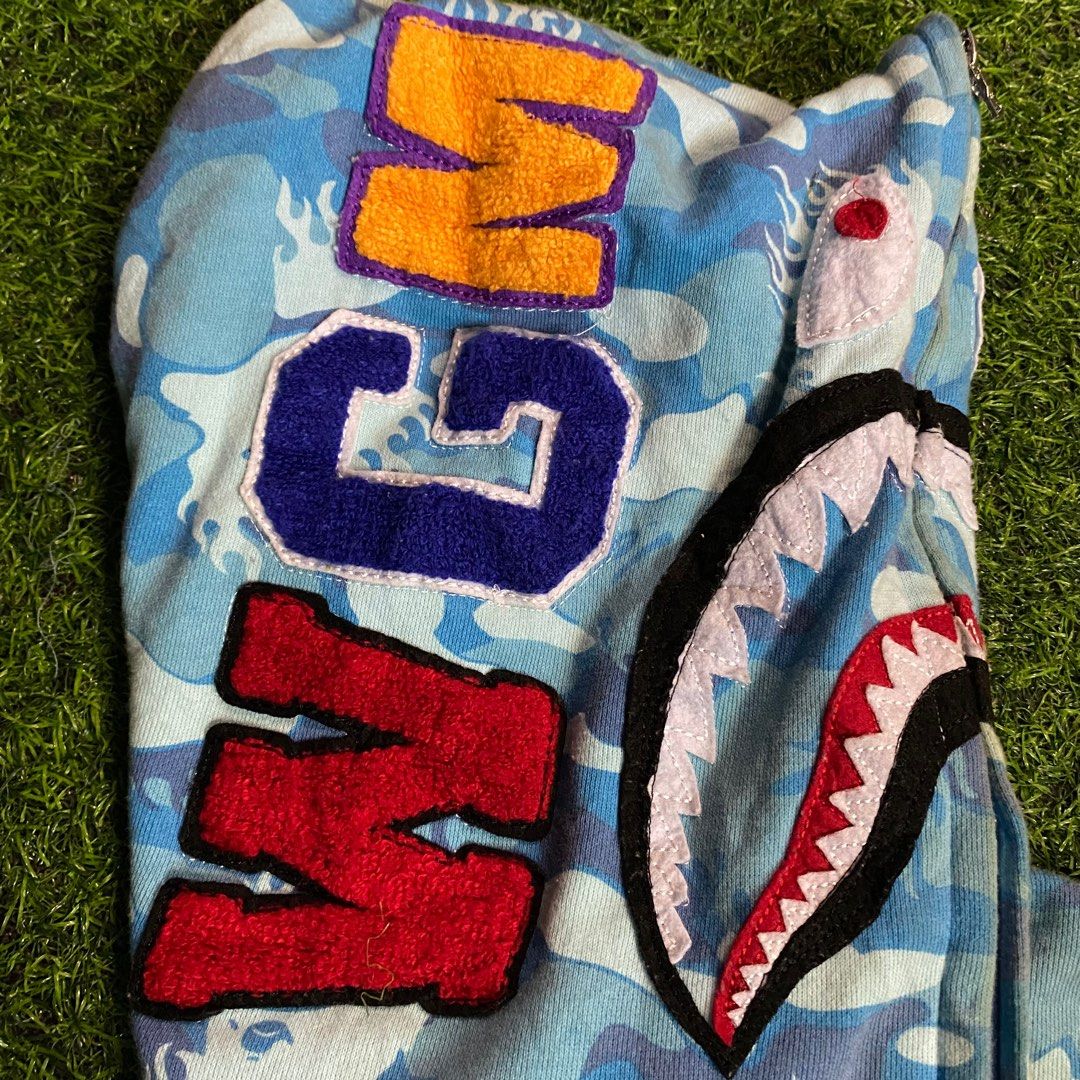 BAPE BLUE FLAME FULLZIP HOODIE