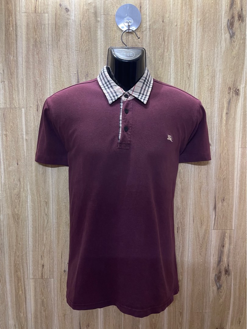 Maroon burberry polo shop