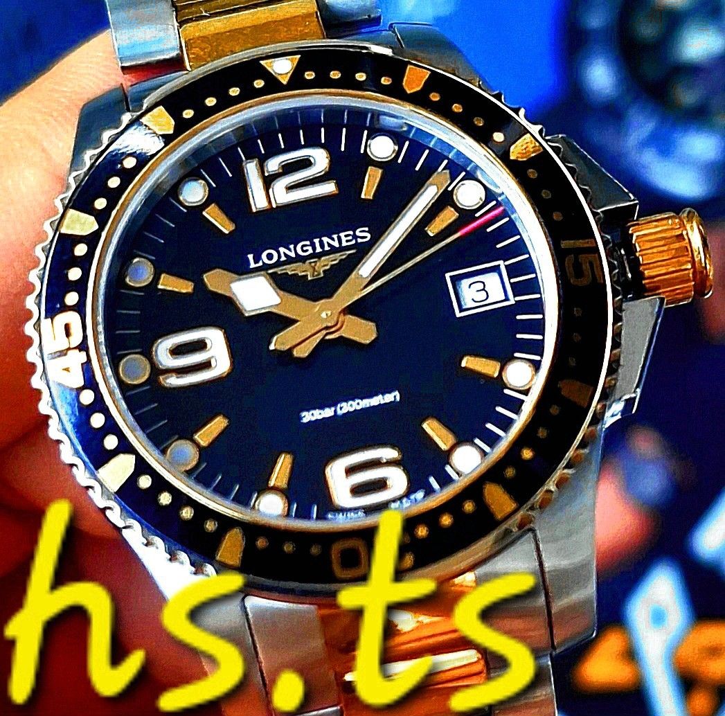 CHEAPEST 34mm Longines Hydroconquest Gold Black Quartz Divers Watch Discontinued