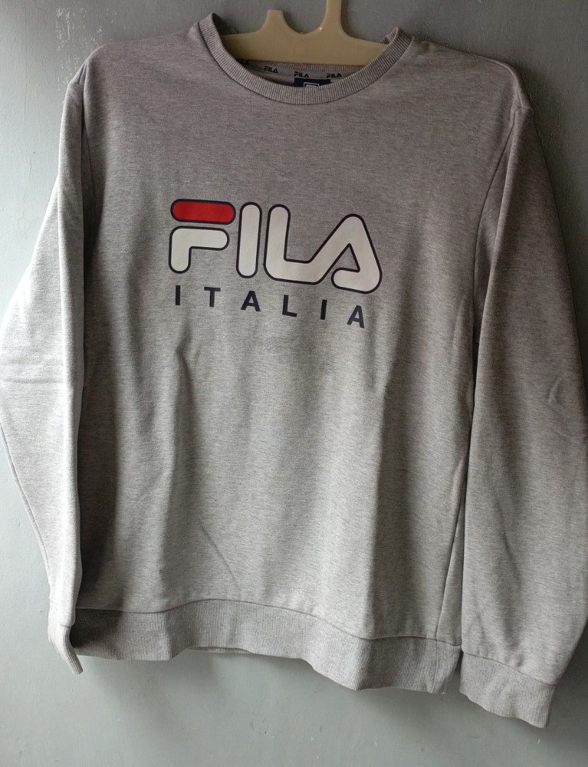 CN Crewneck Fila Big Logo Original Fesyen Pria Pakaian Atasan di Carousell