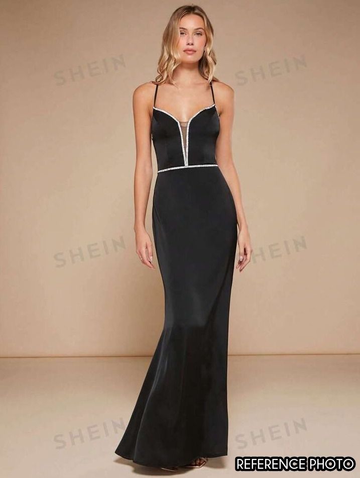 COD Lalamove Bnew w/tag SHEIN BELLE Shein Gown Black Gown Sexy Gown Y2K ...