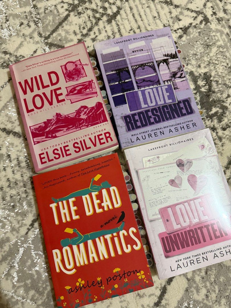 Dead Romantics Wild Love Love Redesigned Unwritten (Category: Storybooks) located in Valenzuela. Submitted by kengdall (Listing ID 1334485443, Image 1). Description: Selling as set ONLY Reprint UNSEALED (like new, read once, no writings, no missing and torn pages) - Love Redesigned by Lauren Asher - Love unwritten by Lauren Asher - Wild love by Elsie Silver - The Dead Romantics by Ashley Poston .