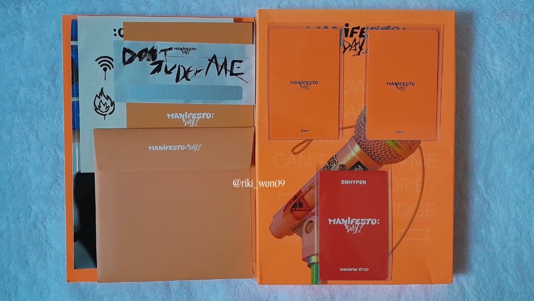 ENHYPEN UNSEALED ALBUM (Category: CDs & DVDs) located in Manila. Submitted by riki_won09 (Listing ID 1334493183, Image 2). Description: ENHYPEN UNSEALED ALBUM MANFESTO:DAY 1 Complete Inclusions +lsf J- 400 (with Photocard POB) M- 380 DARK BLOOD (with POB) Complete Inclusions 480 ea+lsf New Full Half.