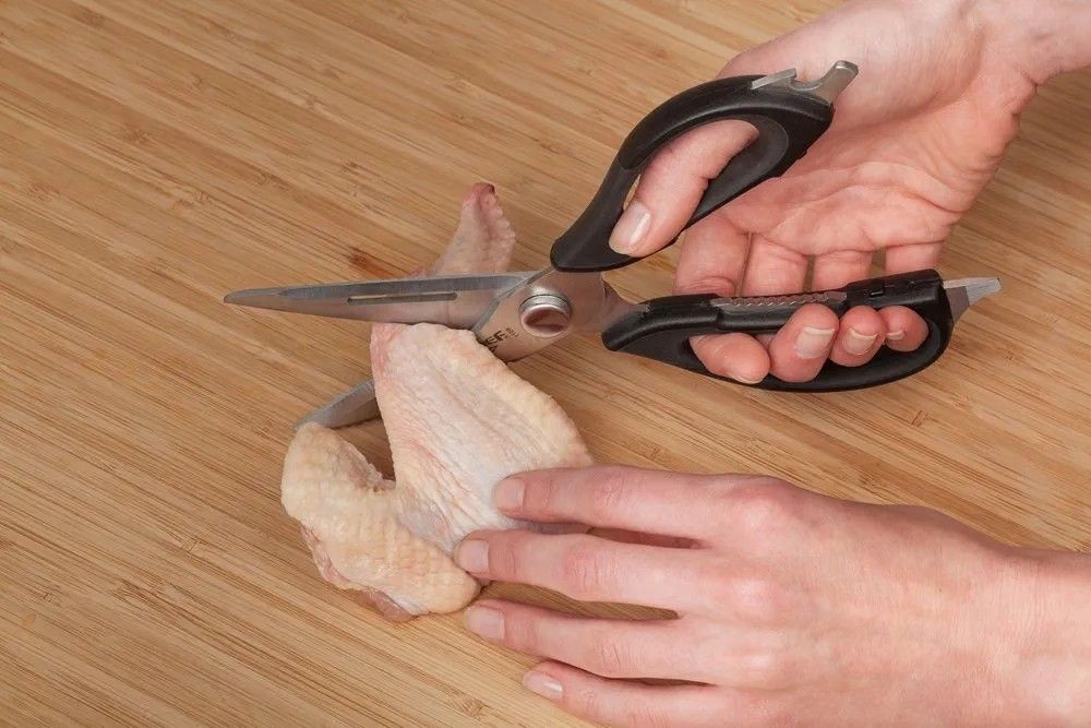 Ergo Chef 8 in 1 Multi Function Come-Apart Kitchen Scissors/Shears (Category: Knives & Chopping Boards) located in San Jose. Submitted by salt02 (Listing ID 1334448247, Image 3). Description: from USA slightly used like new Features 2.375" Straight Cut and 1" curved bone cutter section Nutcracker/bottle opener Fish scaler Bone- and wire-cutting notch Blades come apart for easy cleaning Multi-functional Flathead screwdriver lid puller Vegetable Pe