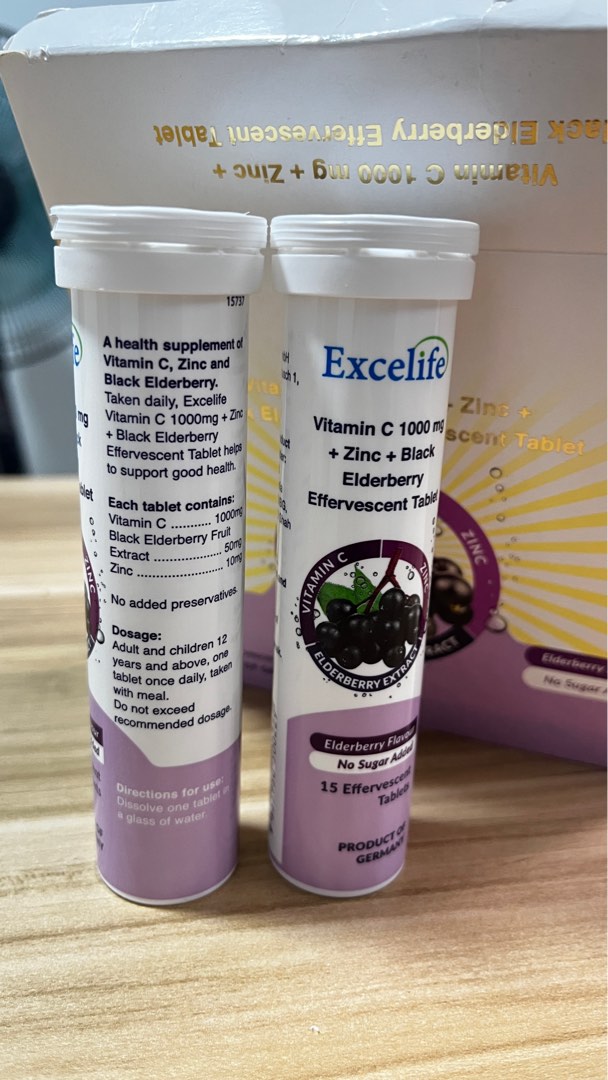 Excelife Vitamin C Effervescent Tablets, Health & Nutrition, Health ...