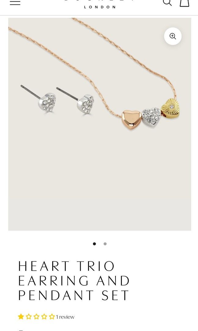 HEART TRIO EARRING AND PENDANT SET (Category: Necklaces) located in Zamboanga. Submitted by Chuchai (Listing ID 1334542271, Image 3). Description: BRAND NEW HEART TRIO EARRING AND PENDANT SET From:BUCKLEY LONDON Rfs:Decluttering.