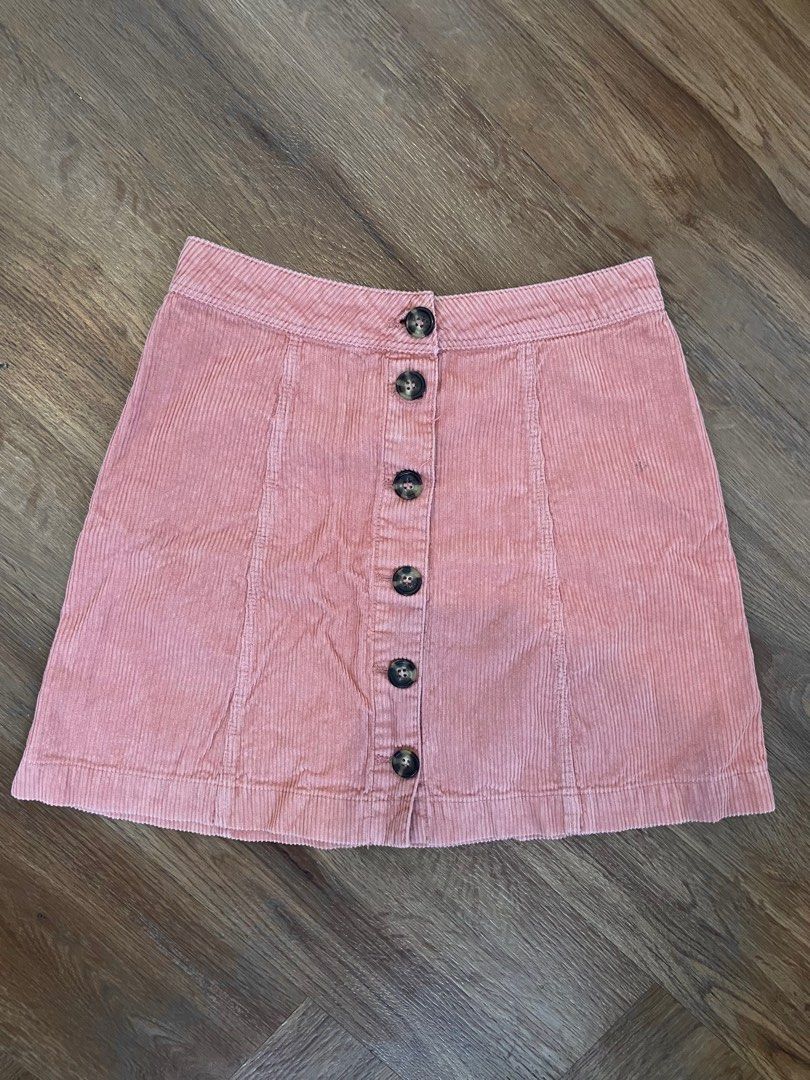 Pink corduroy skirt h&m online