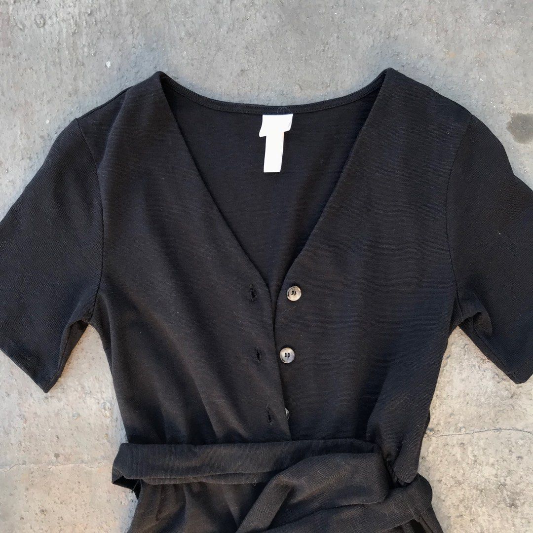 H M Women s Cotton blend Jumpsuit Women s Fashion Dresses Sets Jumpsuits on Carousell