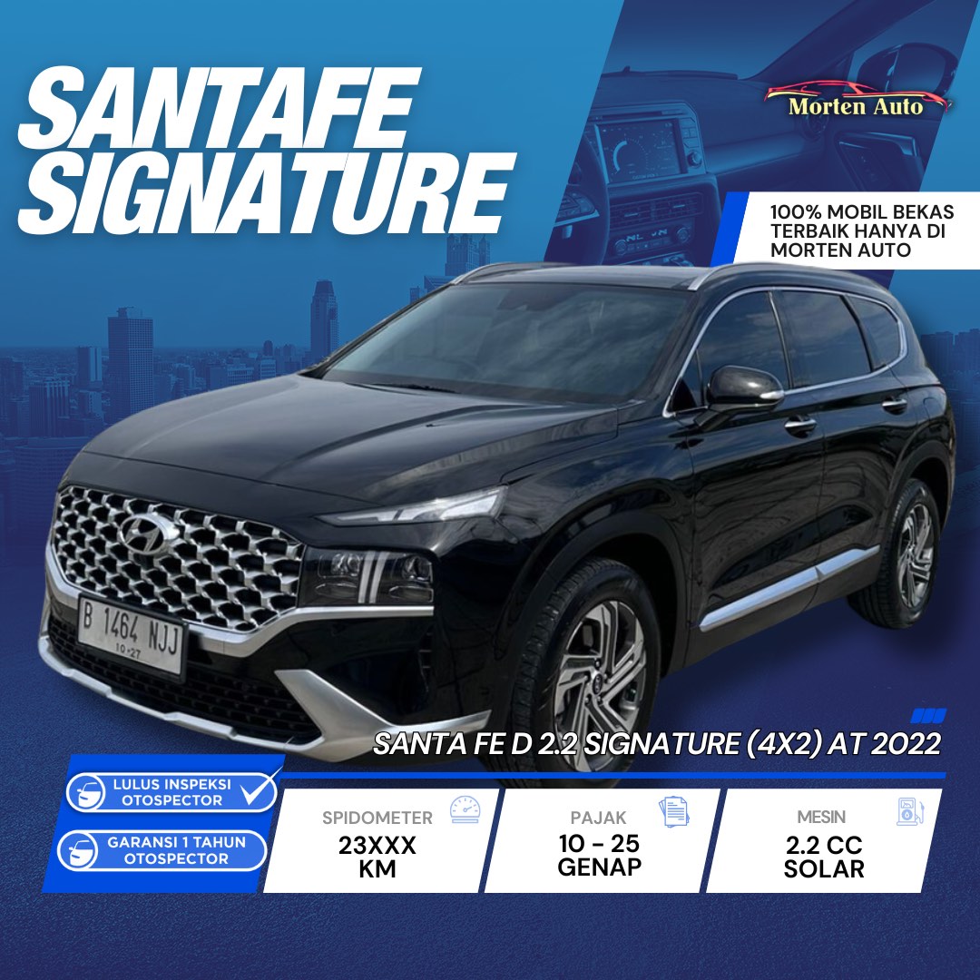 Hyundai SANTA FE 2.2D SIGNATURE At 2022 Km 23 Ribu Record Antik ...