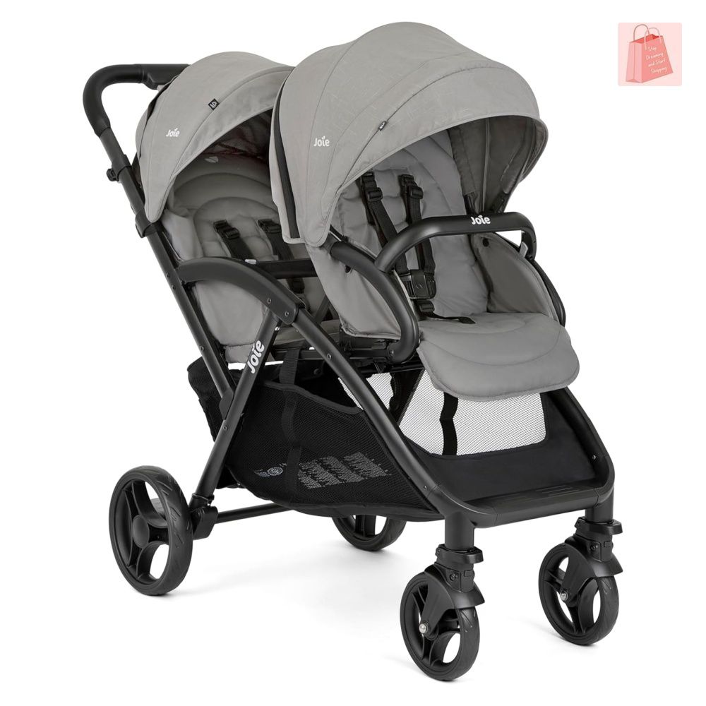 Joie Evalite Duo Lightweight Double Stroller, Pebble (Category: Strollers) located in Singapore. Submitted by graciousmart (Listing ID 1334444020, Image 1). Description: Lie-flat recline in rear seat creates a cosy, ergonomic haven from newborn to toddler Multiple recline options keep baby comfortable and adjust smoothly with just one hand Adjustable leg rest with cushy calf support lets growing or tired little legs kick back comfortably Durable 
