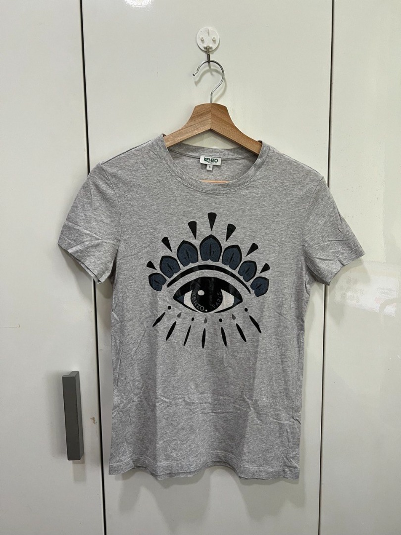 Kenzo Eye Tee T Shirt in Grey Women s Fashion Tops Shirts on Carousell