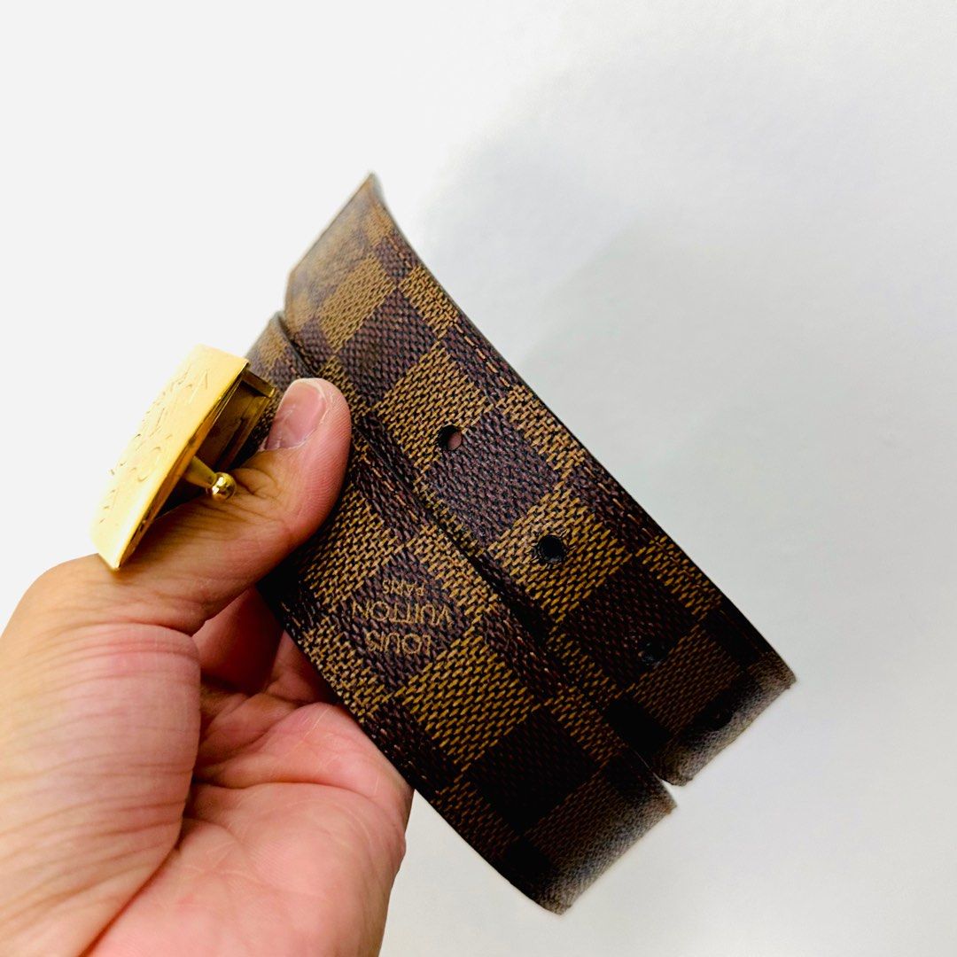 LIKE NEW Louis Vuitton LV Damier Ebene DE Monogram Logo GHW Classic Iconic 34MM Belt Authentic Luxury Accessories on Carousell