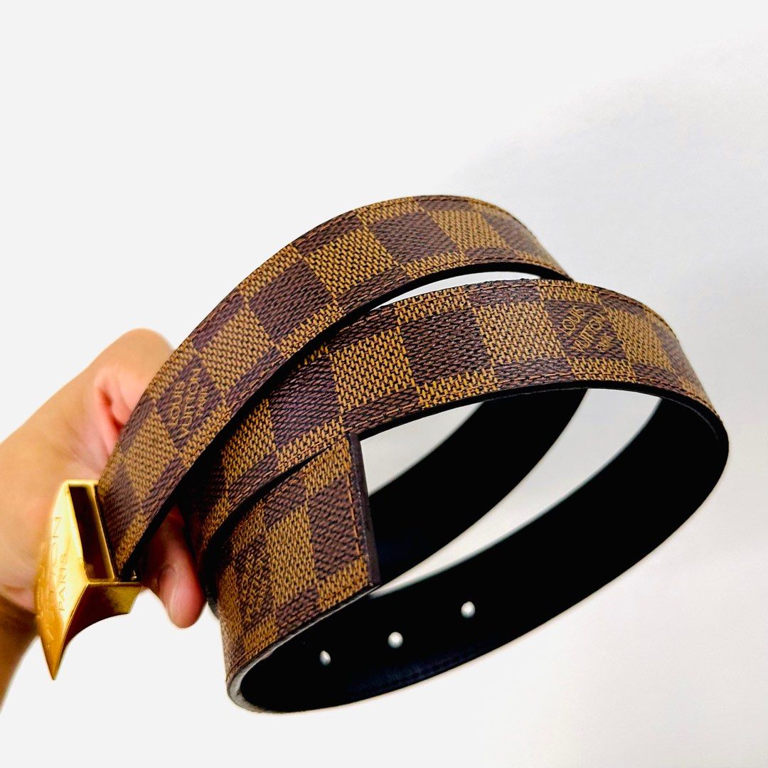 LIKE NEW Louis Vuitton LV Damier Ebene DE Monogram Logo GHW Classic Iconic 34MM Belt Authentic Luxury Accessories on Carousell