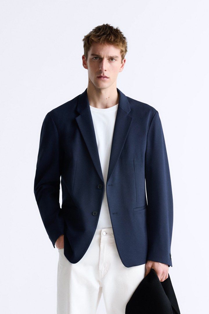 Zara blue blazer mens on sale