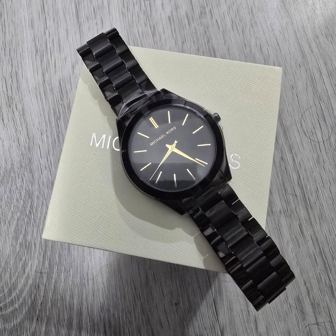 Michael kors watches black strap 2025