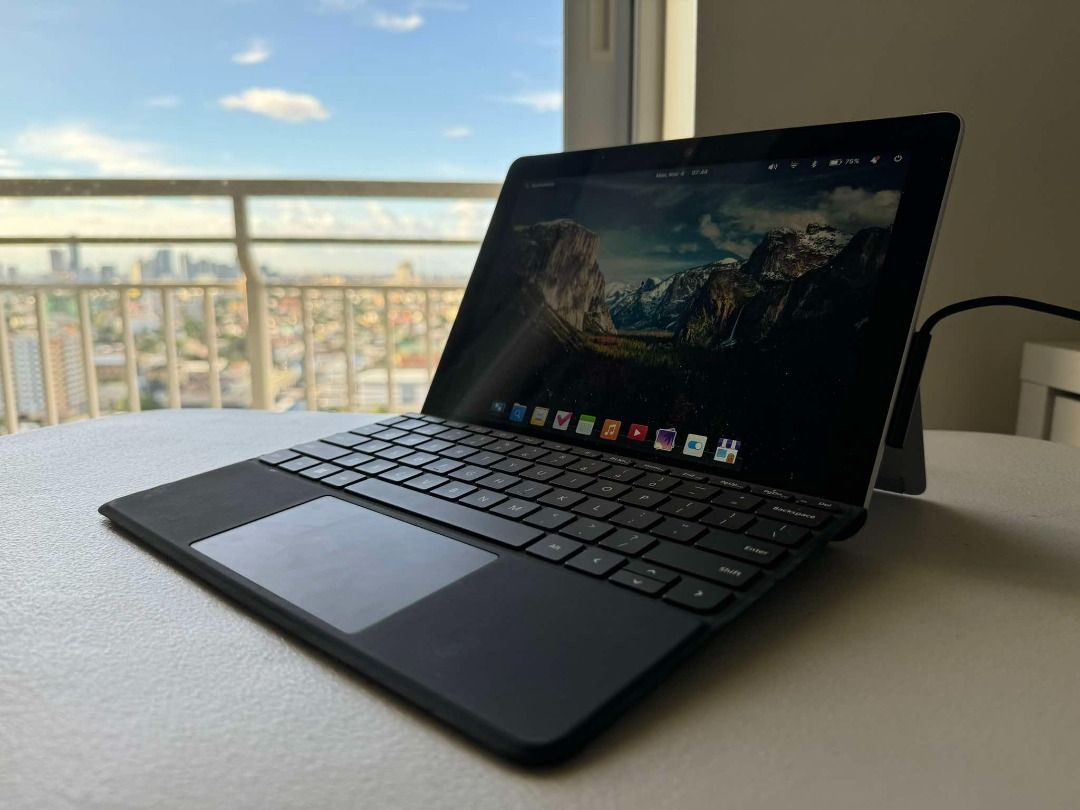 Microsoft Surface Go 1 with Original Type Cover (Elementary OS Installed) RUSH SALE!! (Category: Laptops & Notebooks) located in Quezon City. Submitted by koynay (Listing ID 1334442598, Image 1). Description: Selling my Microsoft Surface Go 1 tablet with the original Type Cover included. This compact device is versatile and perfect for productivity on the go, now enhanced with Elementary OS for a smooth and unique Linux experience! Specifications