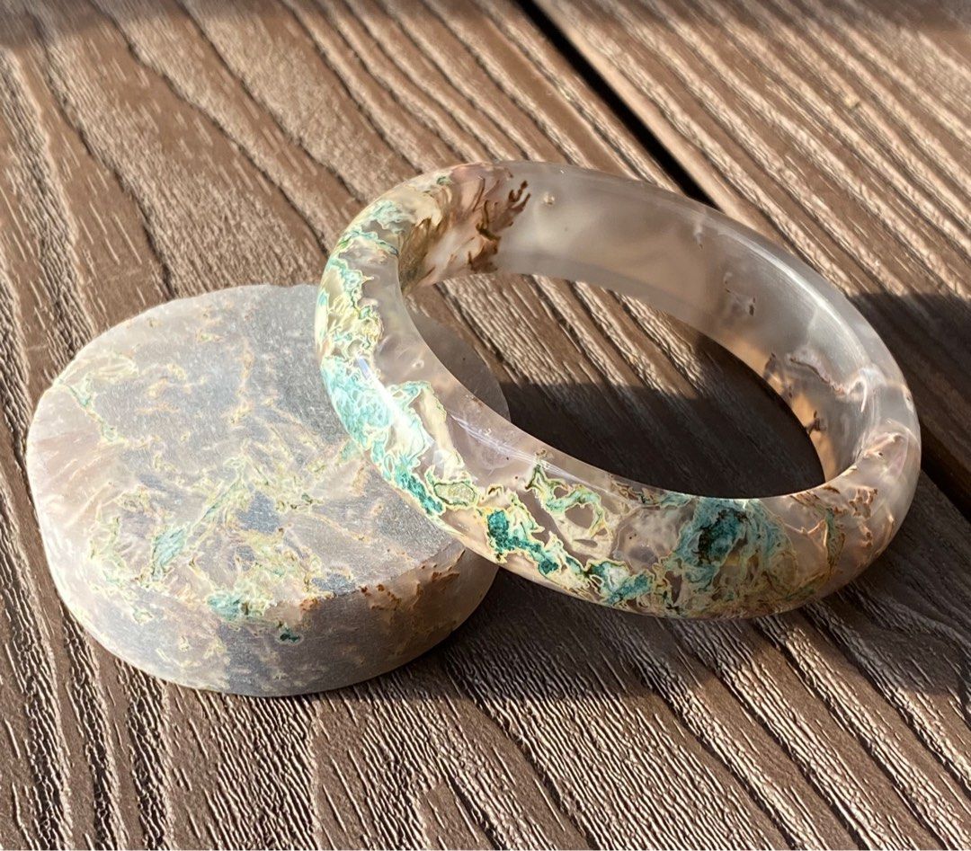 Natural agate bangle discount