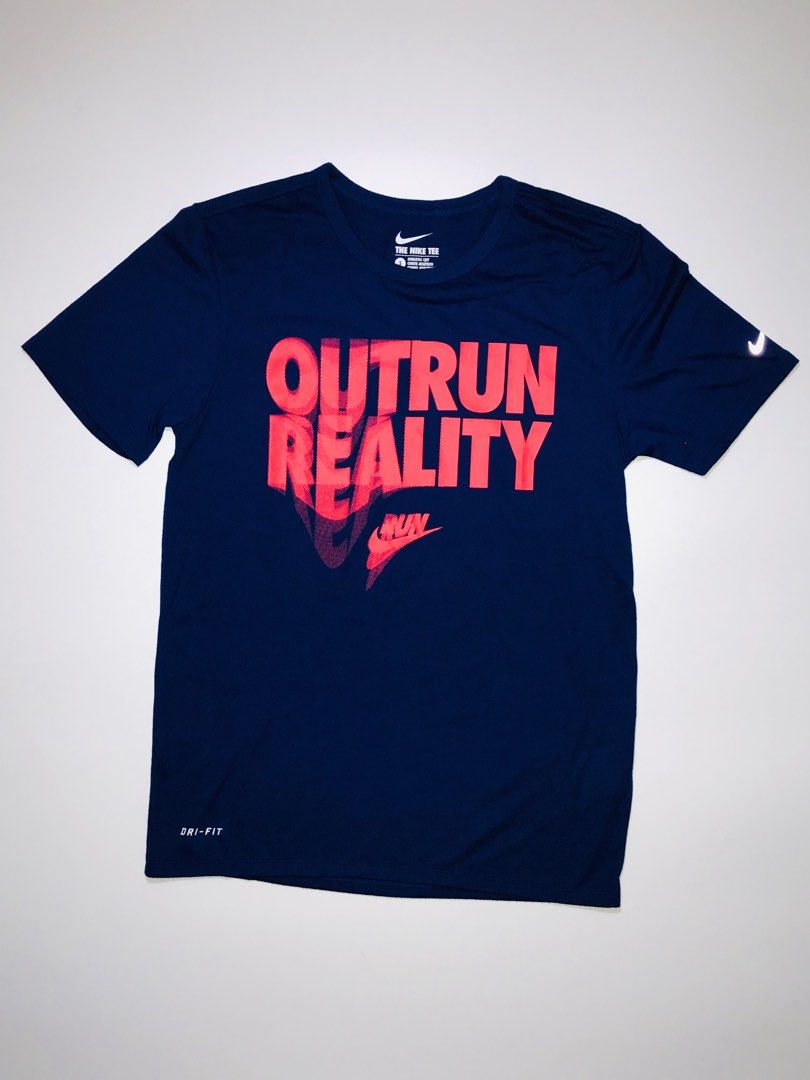 Nike Running Athletic Cut Dri Fit Tee Outrun Reality Men s Fashion Tops Sets Tshirts Polo Shirts on Carousell