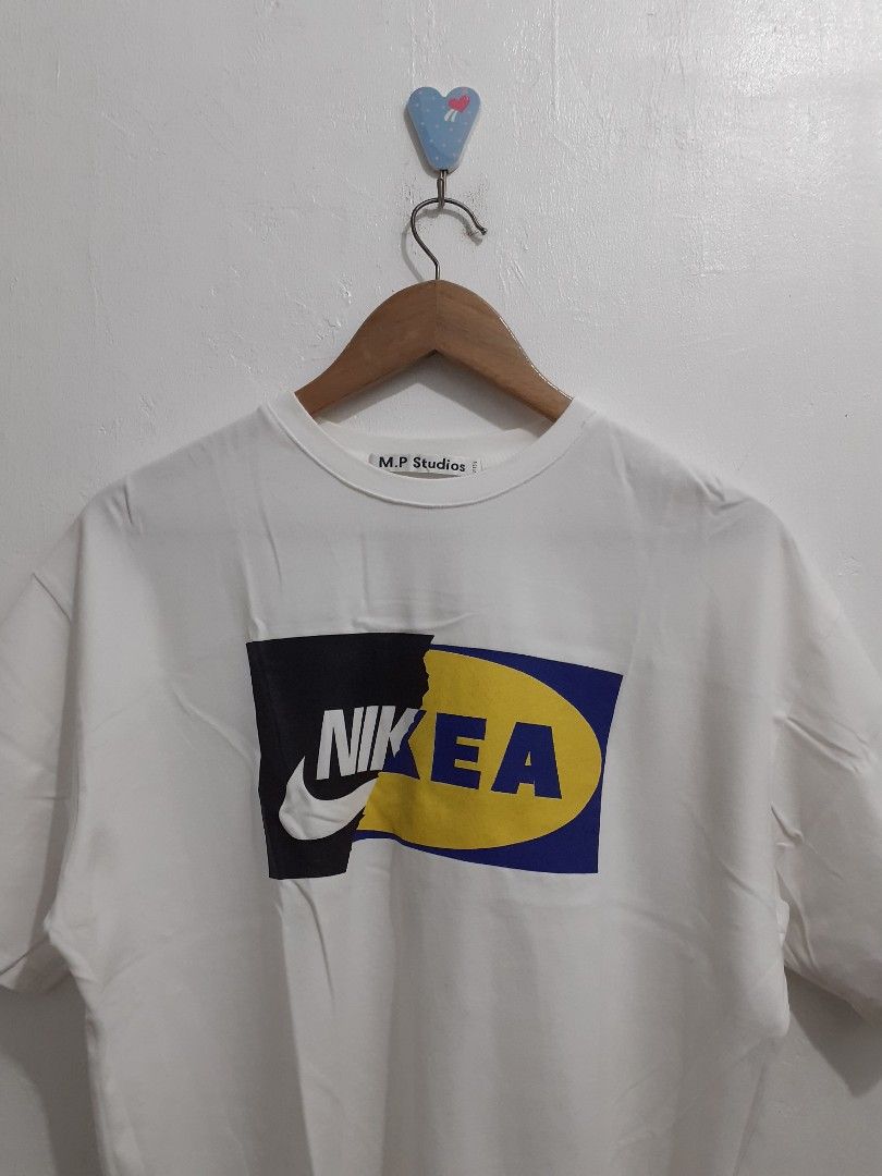 NIKE X IKEA BOX LOGO PRINTED CREWNECK TEESHIRT Men s Fashion Tops Sets Tshirts Polo Shirts on Carousell