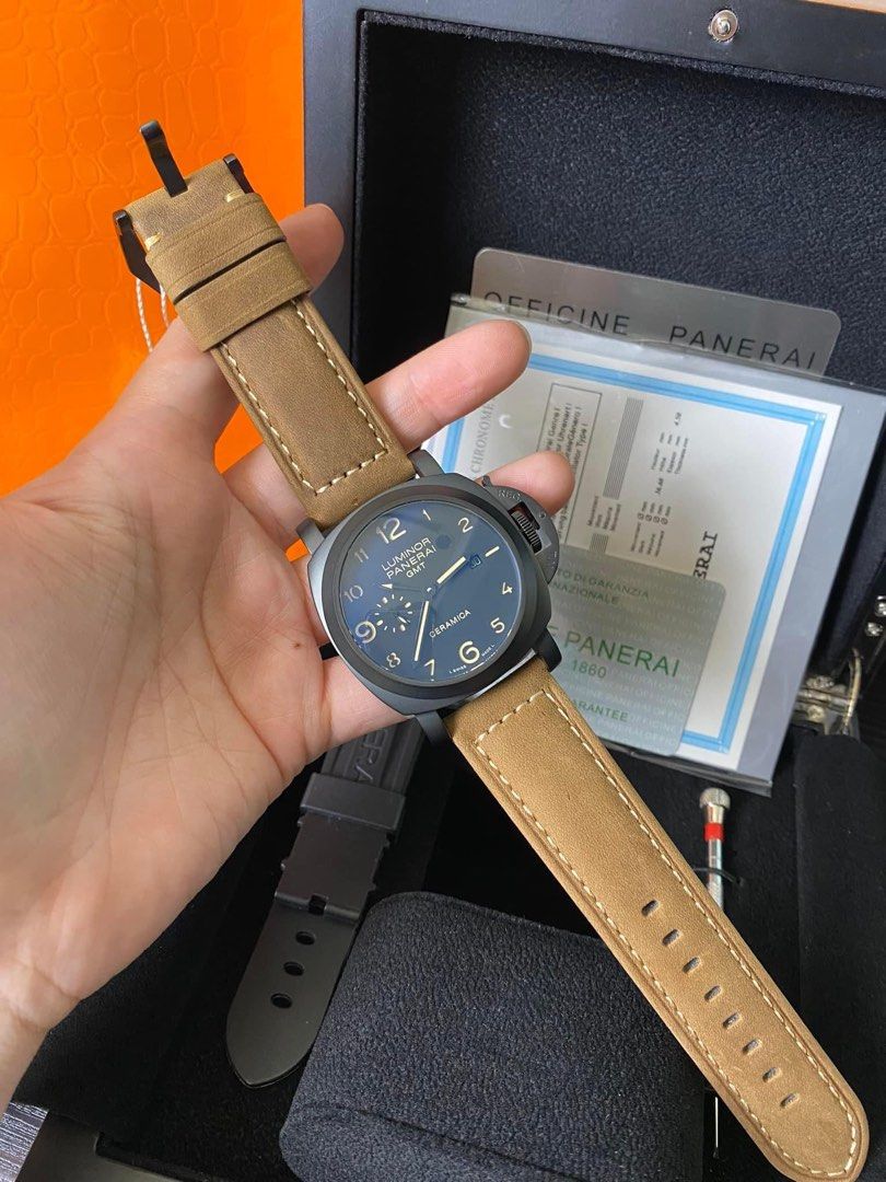 Panerai Luminor GMT Ceramica (Category: Men's Watches) located in Manila. Submitted by luluboyy (Listing ID 1246664029, Image 1). Description: Automatic Brandnew Complete package With extra strap and tools Cash on delivery Free shipping .