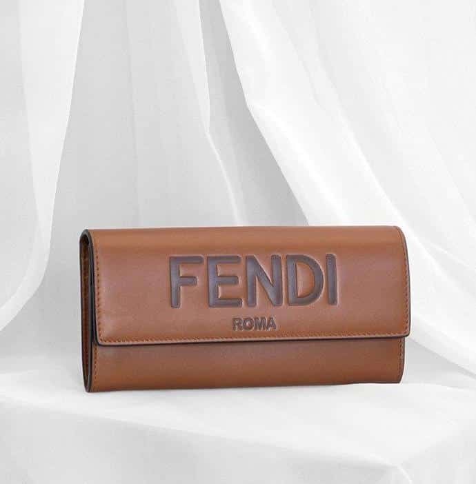 READYSTOCK PRELOVED Fendi Roma Continental Brown Leather Wallet