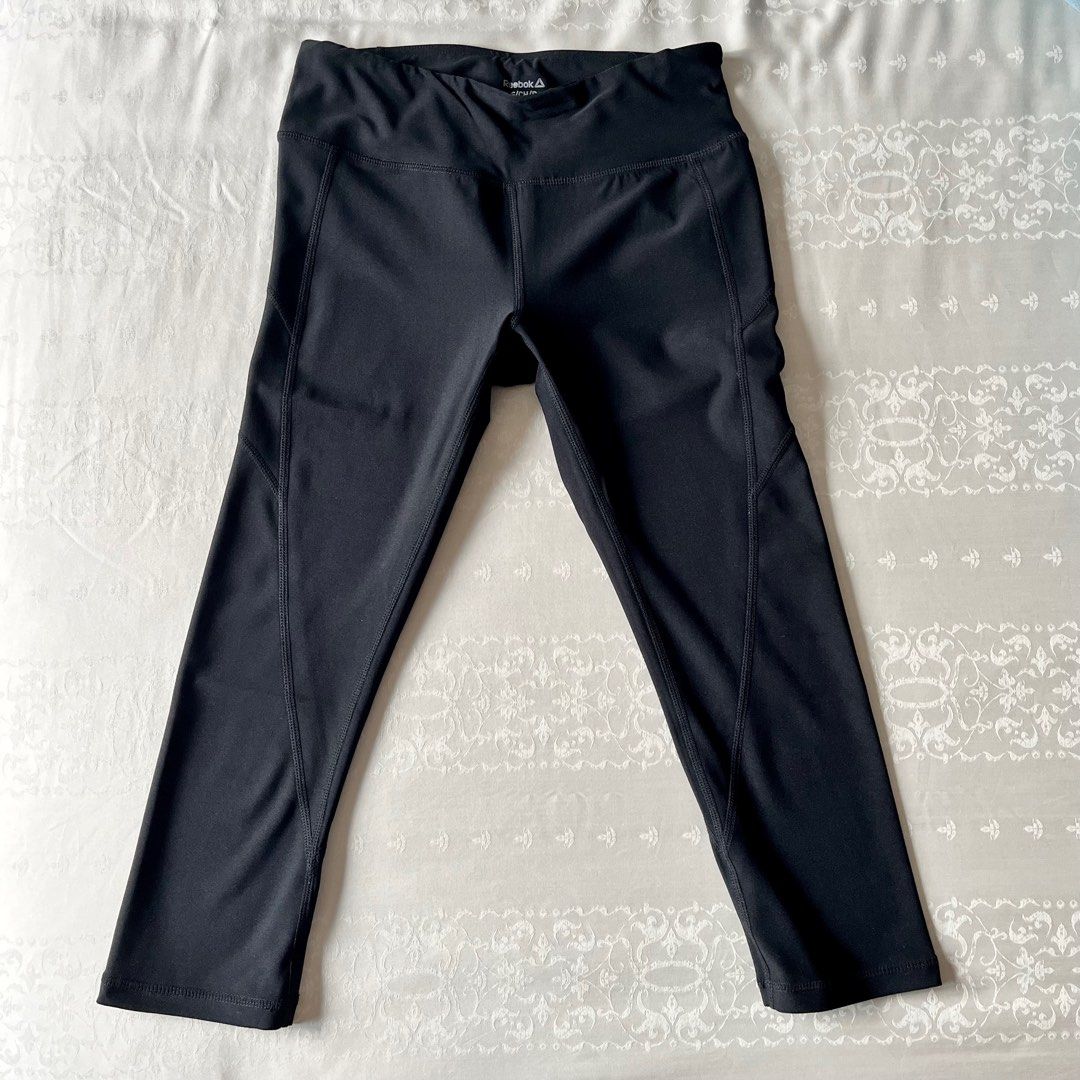 Reebok Black Skinny Capri Leggings Women s Fashion Activewear on Carousell