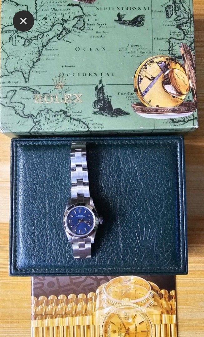 Rolex ladies Royal blue dial (Category: Luxury Watches) located in Manila. Submitted by shyysandig (Listing ID 1334494719, Image 2). Description: FS: Rolex Oyster Perpetual Steel Royal Blue Dial Model 67180 Caliber 2130 26mm Year 1997 With box.