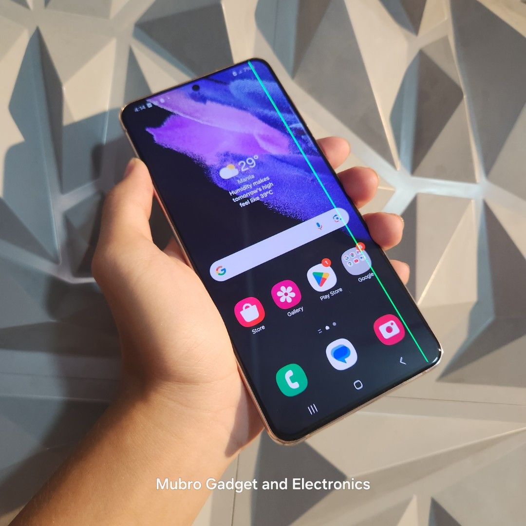 S21 plus 256gb (Category: Samsung) located in Quezon City. Submitted by mubrogadgets (Listing ID 1334449932, Image 3). Description: SUPER BERMONTHS SALEEE!!!!🧊❄️🥶💧 S21 plus 256gb 7,990❌ 7,500✅ nalng ‼️Line issue‼️ DISPLAY Type: Dynamic AMOLED 2X, 120Hz, HDR10+, 1300 nits (peak) Size: 6.7 inches, 107.8 cm2 (~88.3% screen-to-body ratio) Resolution: 1080 x 2400 pixels, 20:9 ratio (~394 ppi density) Protection Corning Gorilla Glass Victus Always-o